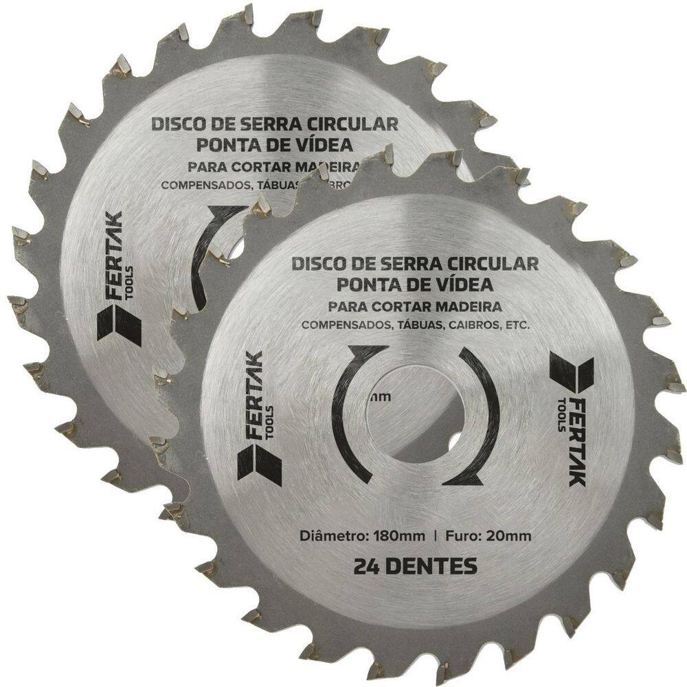 Disco De Serra Circular 24 Dentes 20X180Mm Kit 02 Un