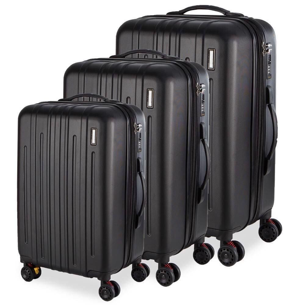 Conjunto 3 Malas 32Kg + 23Kg + 10Kg Expansível Preta Lisboa