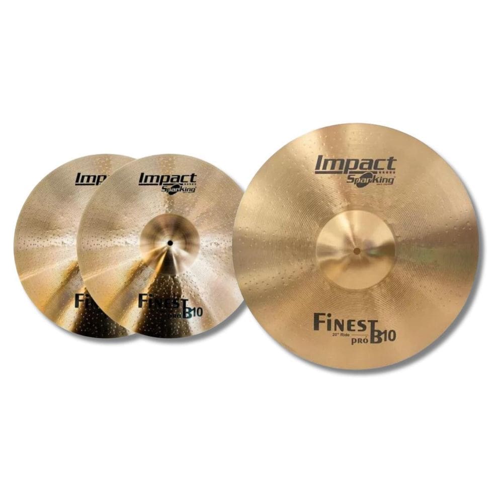 Kit 14 Chimbal Hit-Hat + 20 Ride Finest Liga B10 Spanking