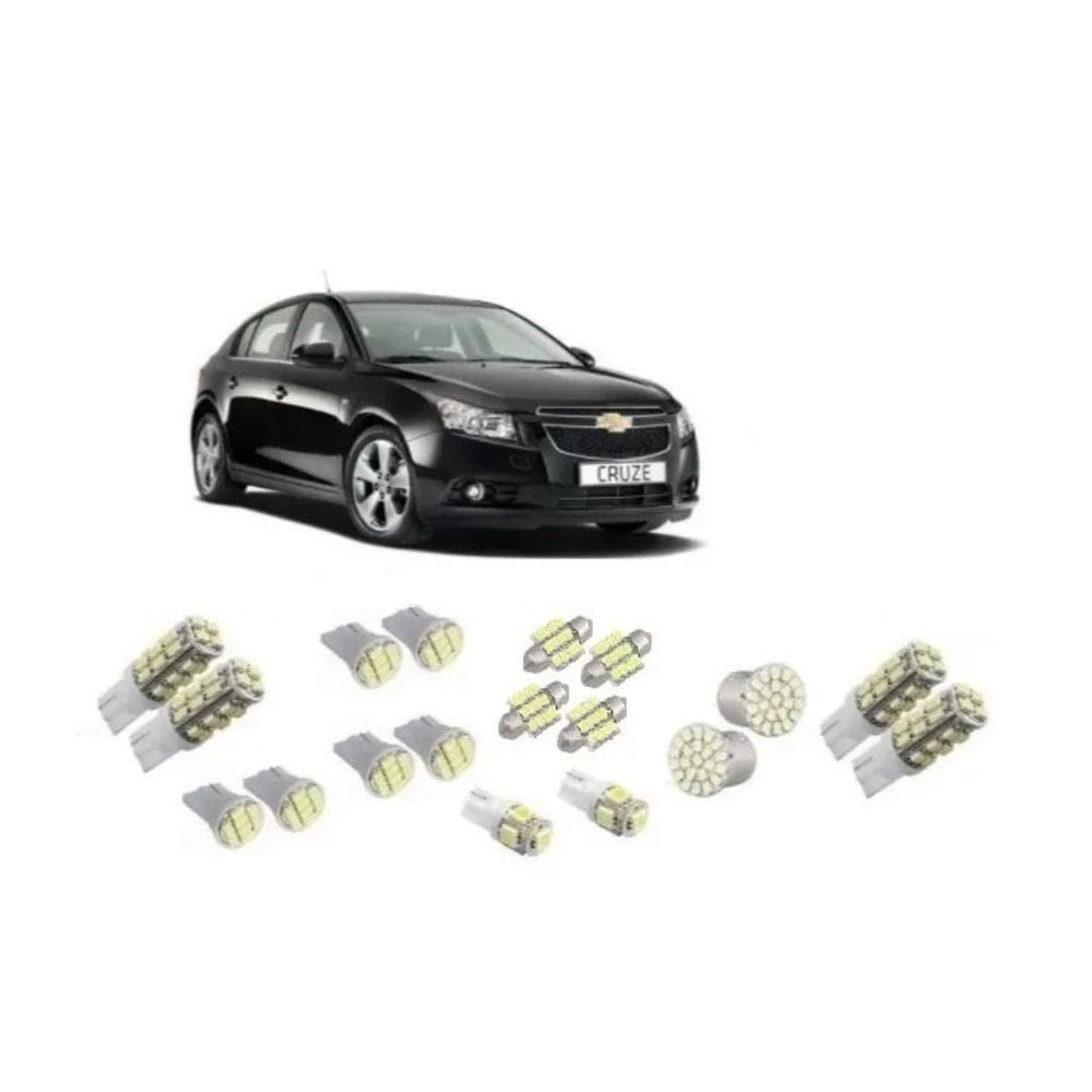 Kit 18 Lampadas Leds Pingo Teto Placa Re Chevrolet Cruze