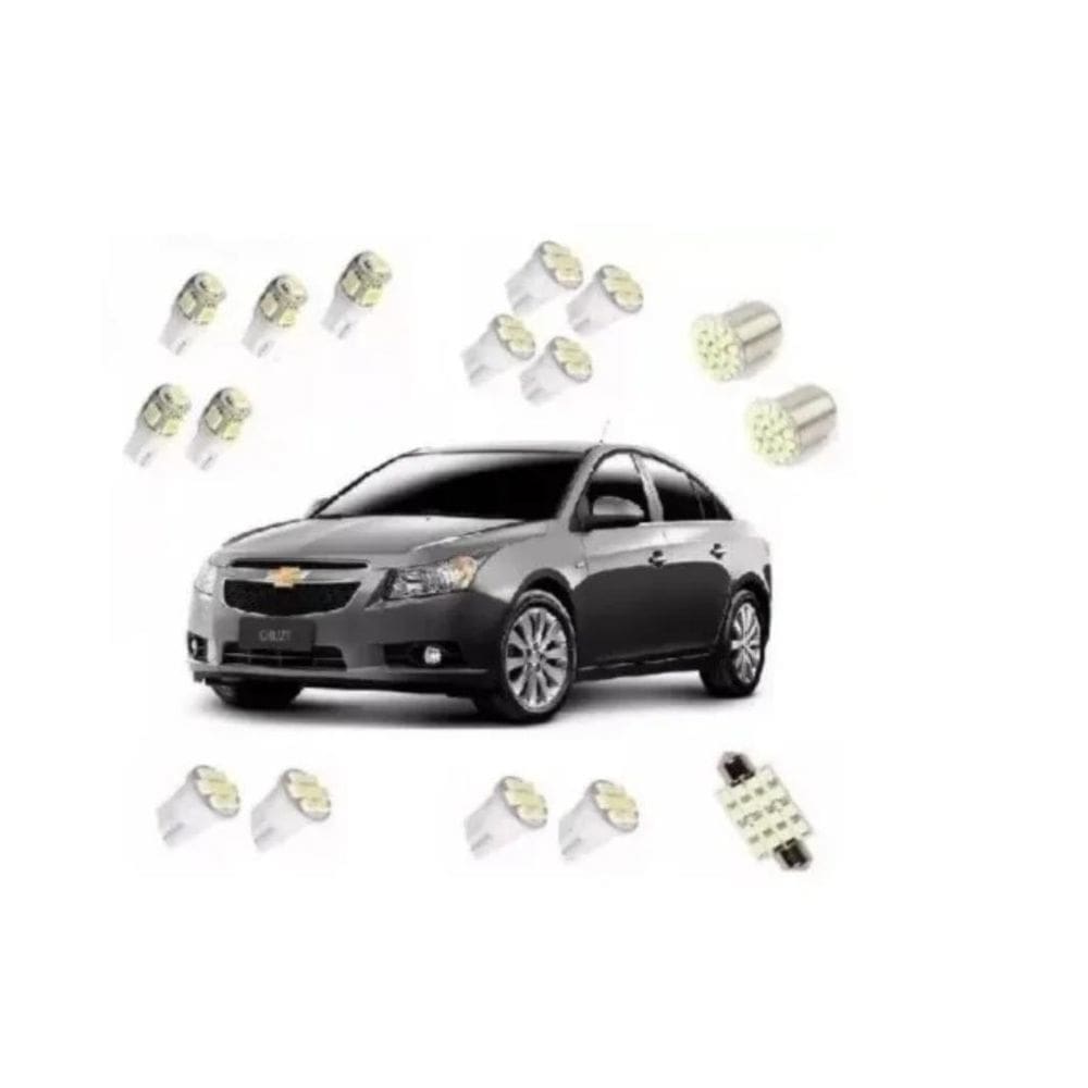 Kit Led Chevrolet Gm Cruze Teto Placa Ré Pingo Mala Luva