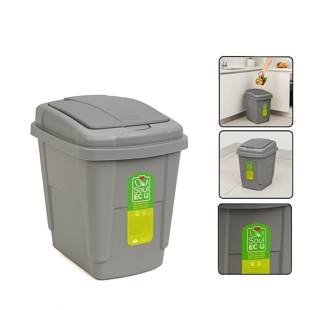 Lixeira Click Pia Cozinha Consultorio Cesto De Lixo Bancada Tampa Smart Chao Banheiro