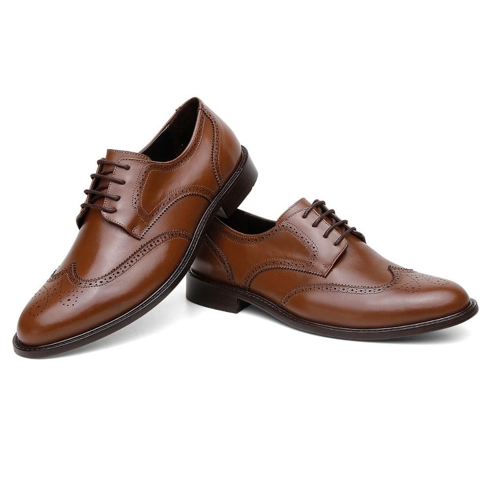 Brogue Social Masculino Couro Atacador Conforto Europa