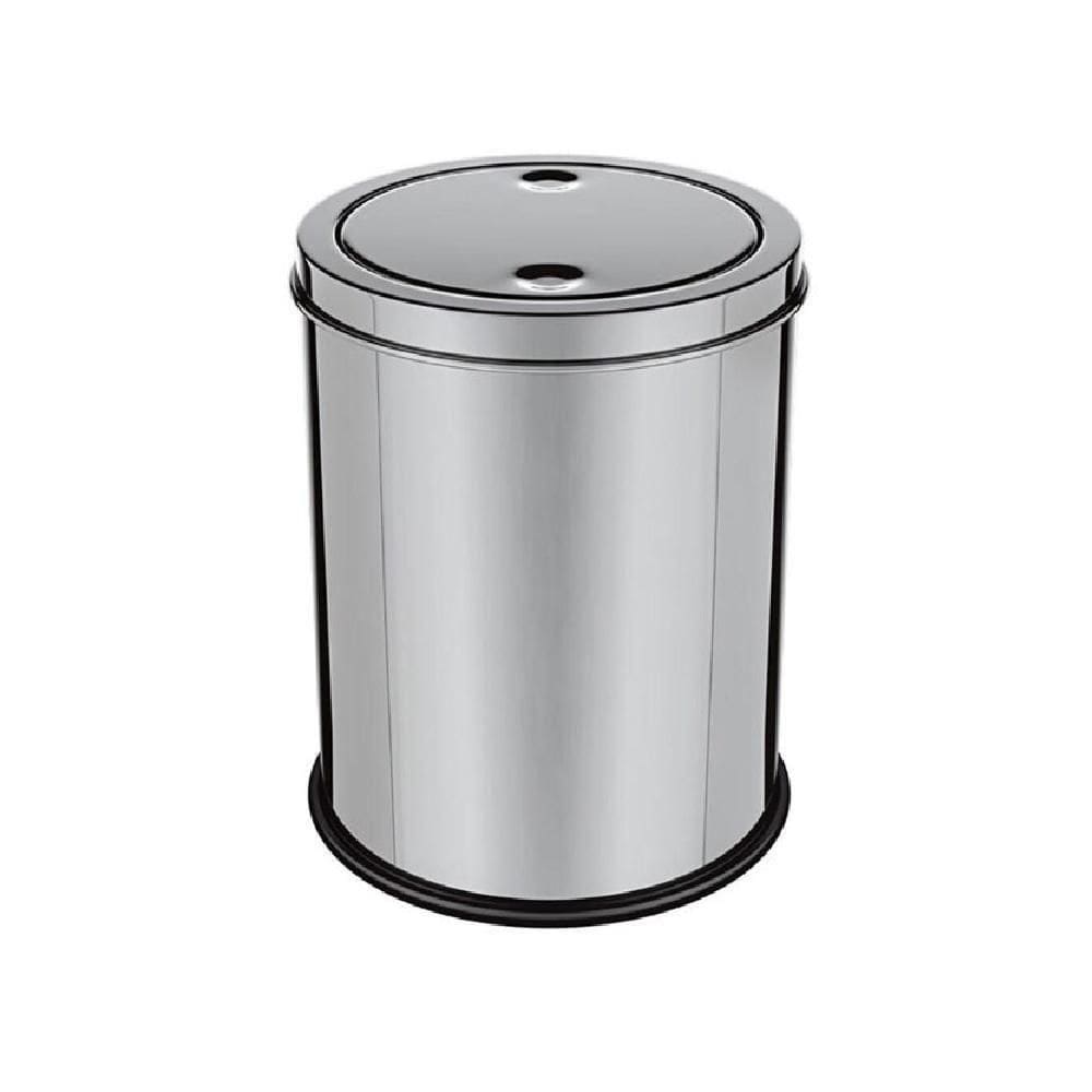 Lixeira Em Inox Basculante 5 Litros Cesto De Lixo Anti Odor Tampa Giratoria Vai E Vem Luxo Banheiro Cozinha Escritorio