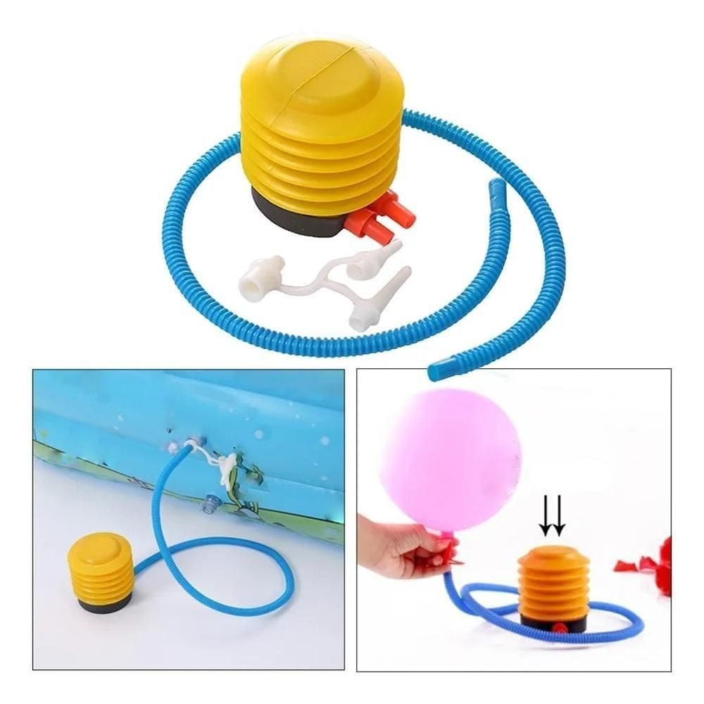 Bomba Inflador Desinflador Pé Mão Manual Encher Boias Piscina Sanfonada Colchão Bola Bote Inflável