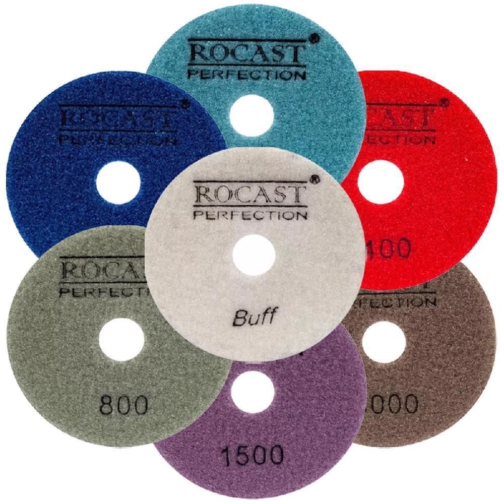 Kit Disco Diamantado Para Polir 4`` Com 7 Peças - Rocast