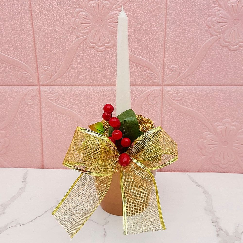 Vaso Aparador Porta Vela Arranjo Centro Mesa Natalino 30cm