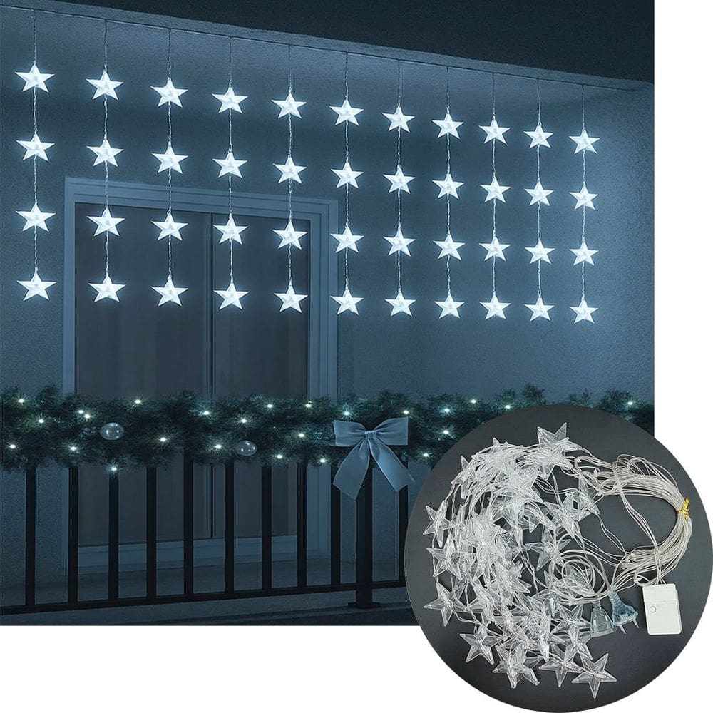 Pisca Cortina Cascata Natal 48 Lâmpadas LEDs Branco 220v 3m