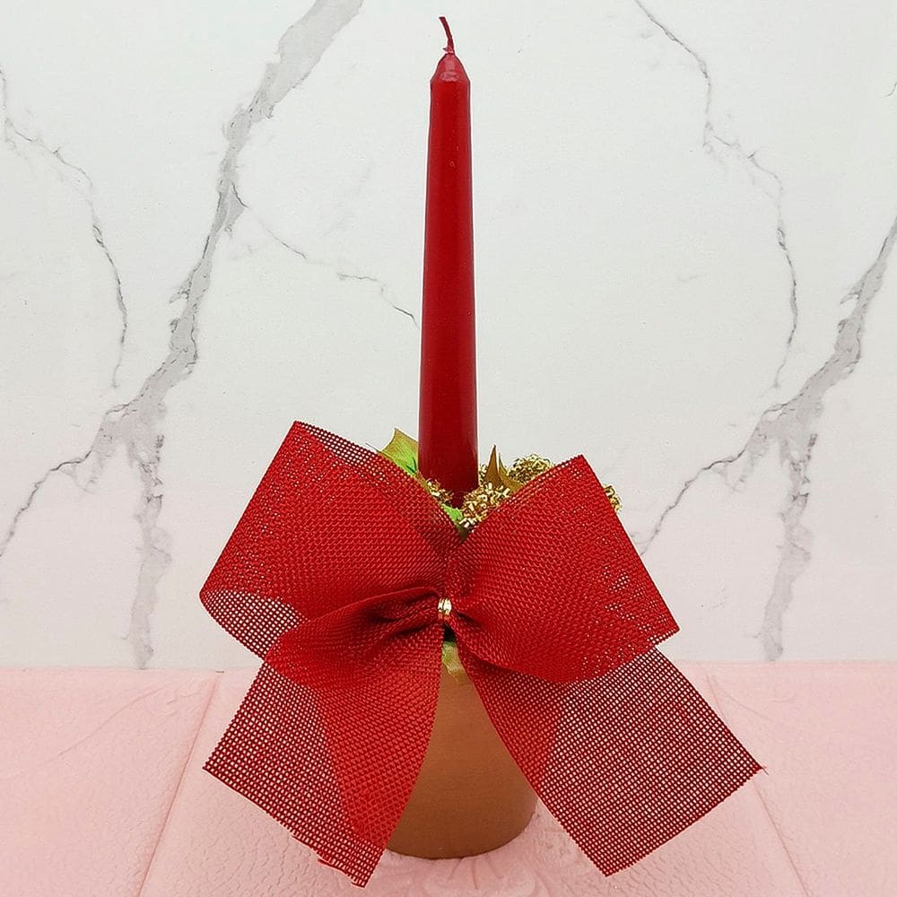 Vaso Porta Vela Aparador Arranjo Centro Mesa Natalino 30cm