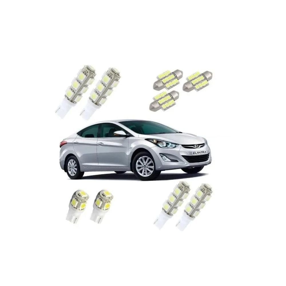 Kit Lâmpada Led Hyundai Elantra Teto Placa Ré Torpedo