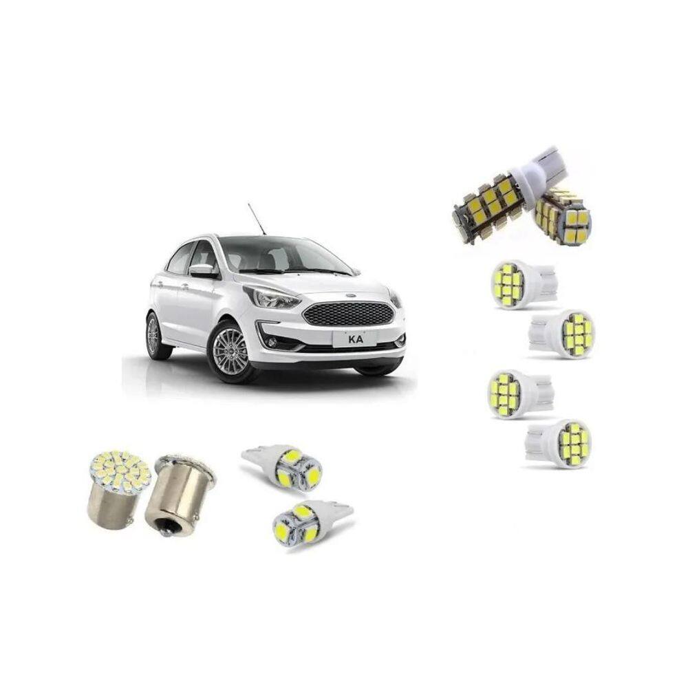 Kit Lâmpadas Led Ford Ka 2014 a 2020 Super Branca Blue Lion
