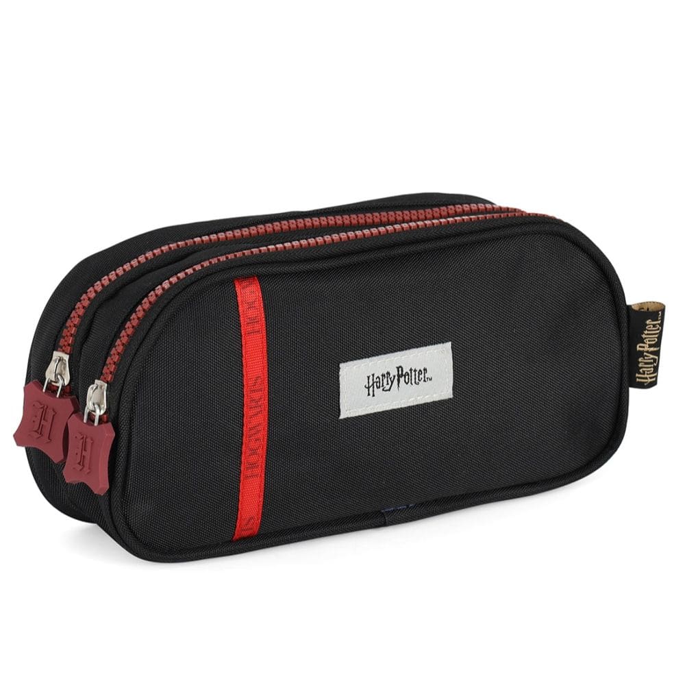 Estojo Infantil Grifinória Preto Harry Potter 2 Divisórias