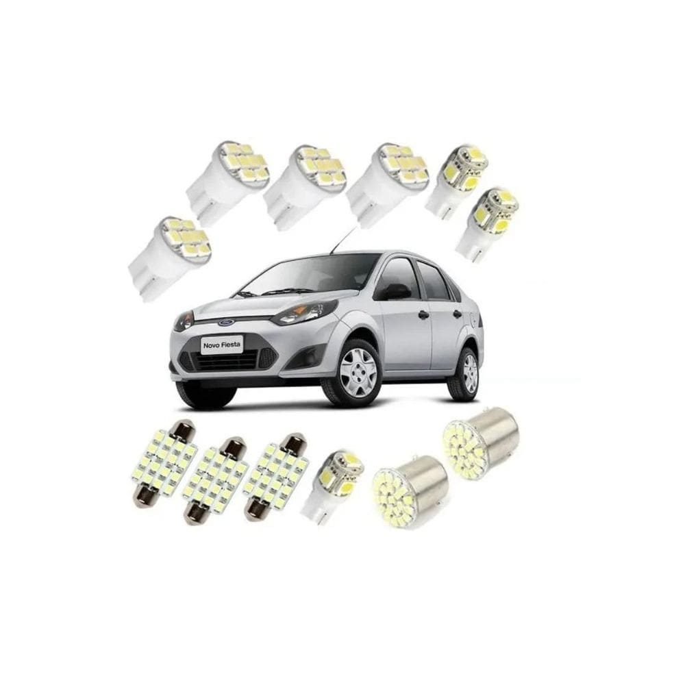 Kit Lampadas Led Focus Fiesta Luz Pingo Teto Placa Ré