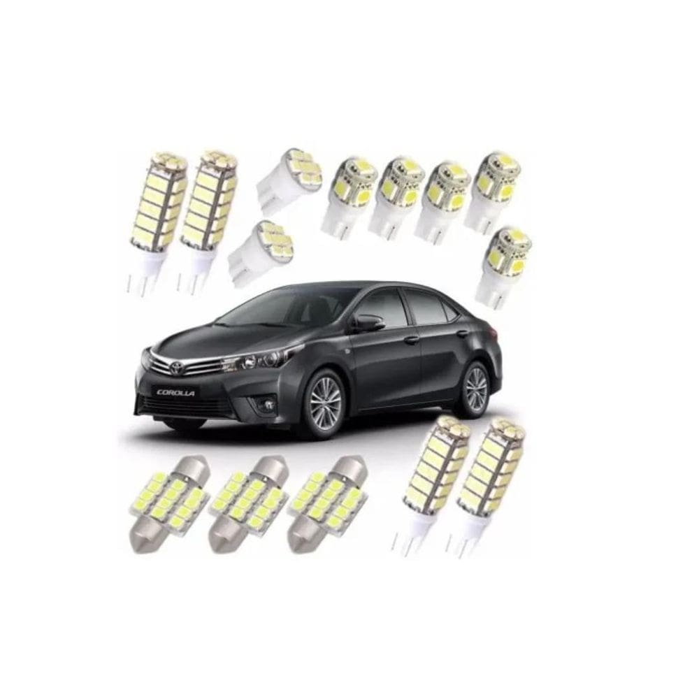 Kit Lampadas Led Corolla 2014 2015 2016 Pingo Teto Placa Ré