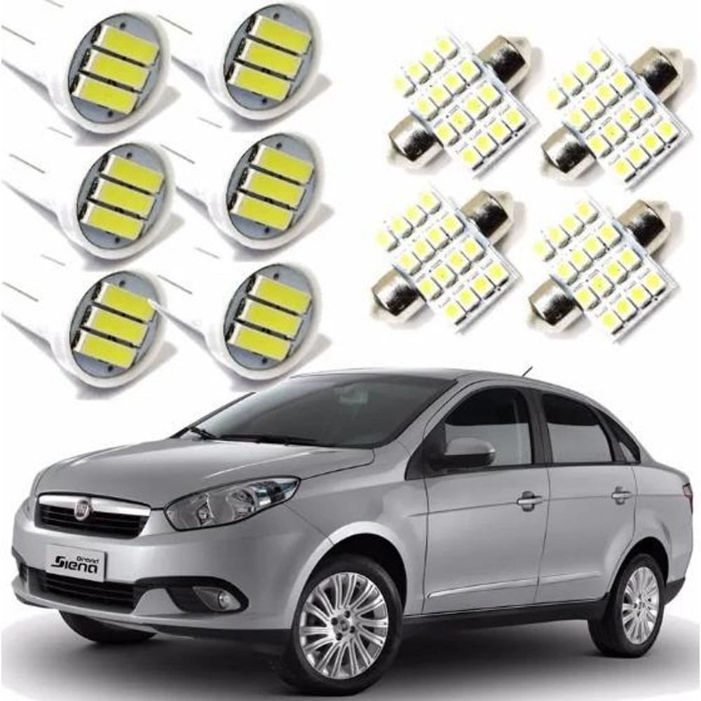 Kit Lâmpadas Led Fiat Grand Siena 2012-2017 Blue Lion 12V