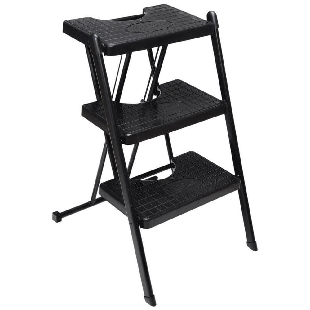 Escada Dobrável Compacta 3 Degraus Anodilar 120kg Preto