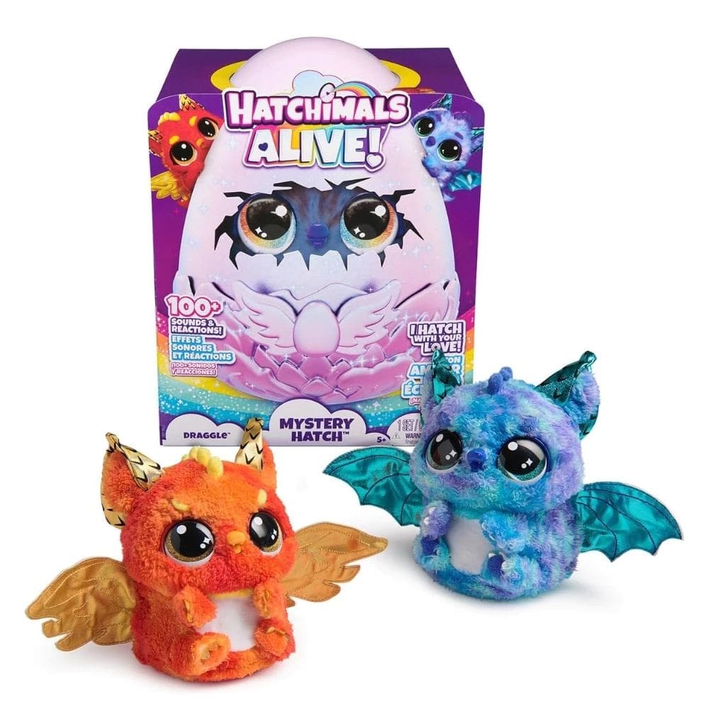 Pelúcia Hatchimals Alive Dragão Surpresa Sunny Com Sons e Luzes – Ovo Interativo