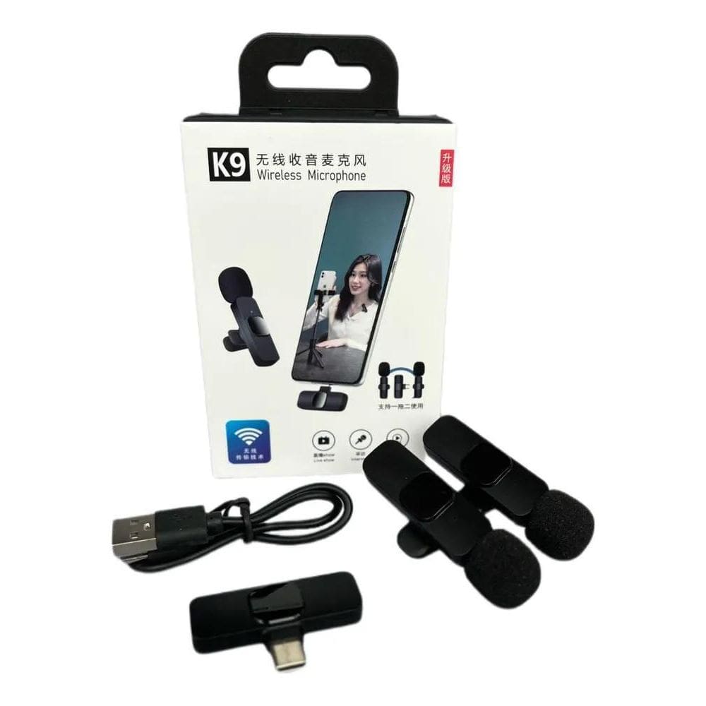 2X Microfone Sem Fio Duplo Lapela Android Tipo