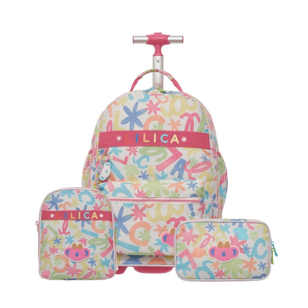 Mochila Rodas Lancheira Estojo Box Lilica Ripilica Florescer