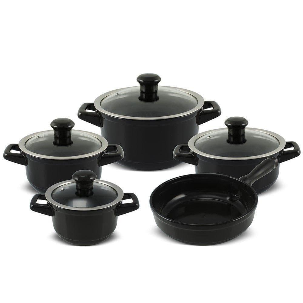 Jogo De Panelas De Cerâmica Smart Duo 5 Peças Preto Ceraflame