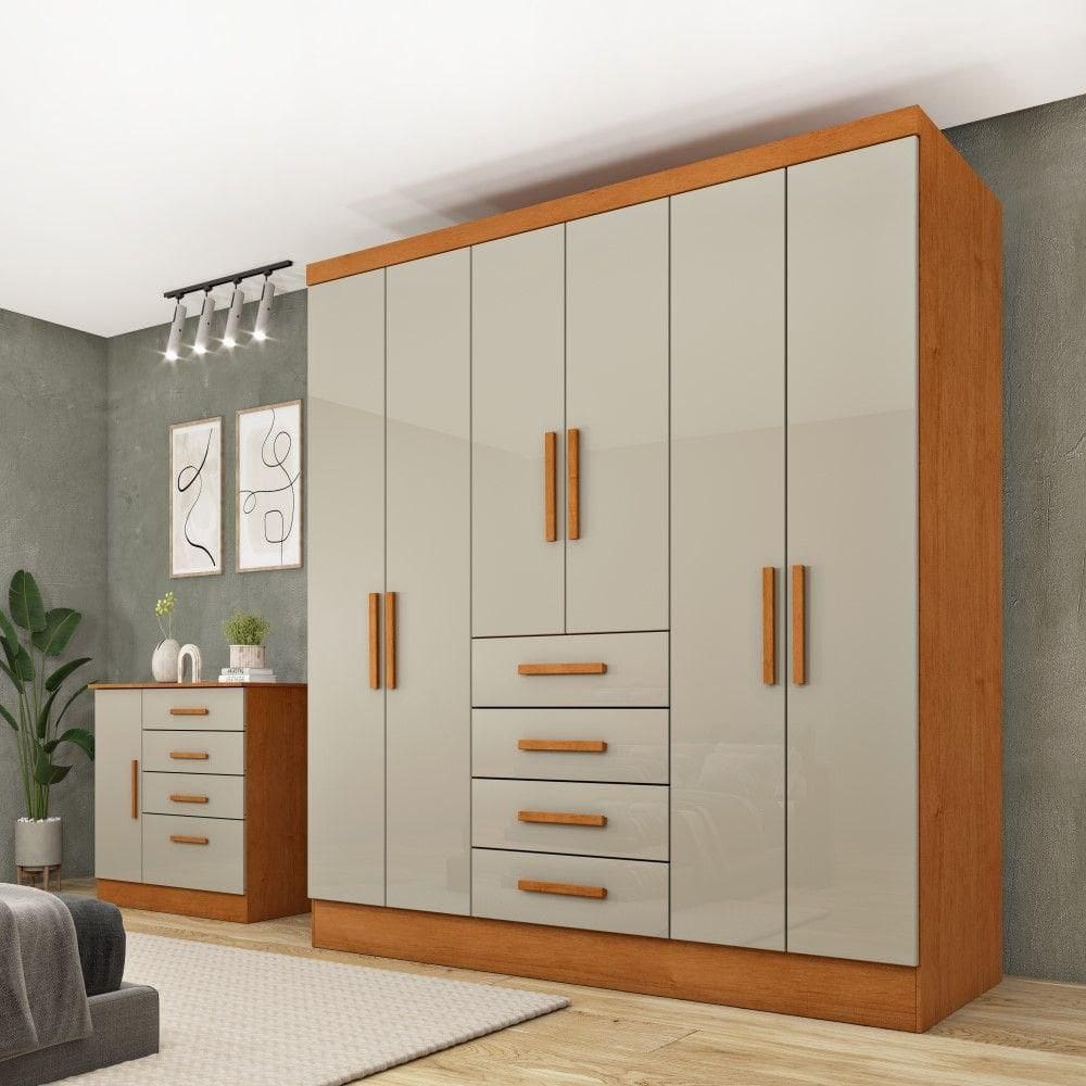 Roupeiro Arizona 6 Portas Tcil Cinamomo-off