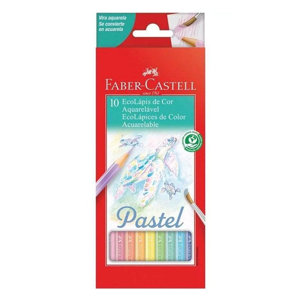 Lápis De Cor Ecolápis Aquarelável 120210p 10 Cores Pastel - Faber Castell