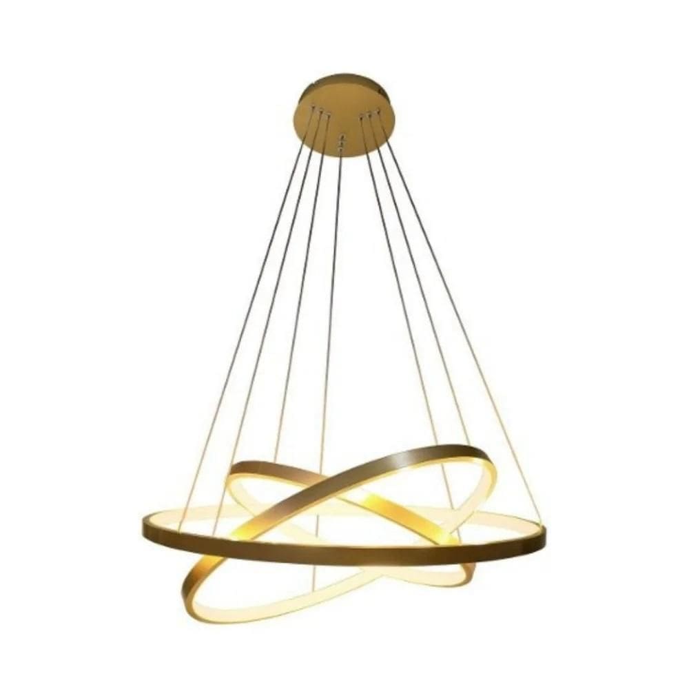 Lustre Para Sala Pendente Moderno Led Arcos Dourado 89W