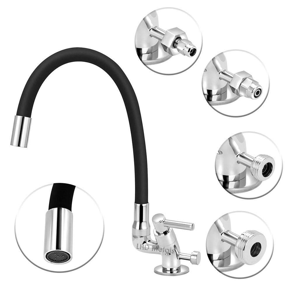 Torneira Gourmet Mesa c/ Saída Universal - Preto