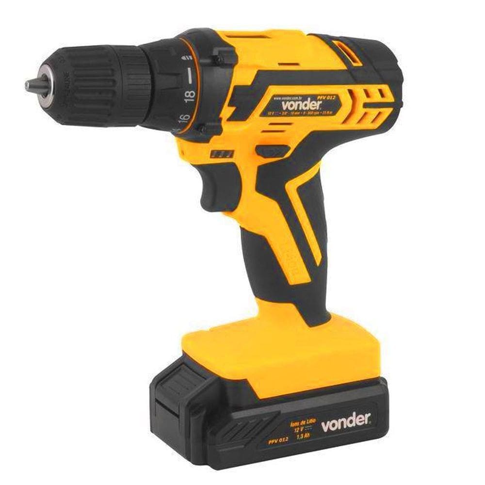 Parafusadeira Furadeira Bateria 12V Vonder - 18 Torques