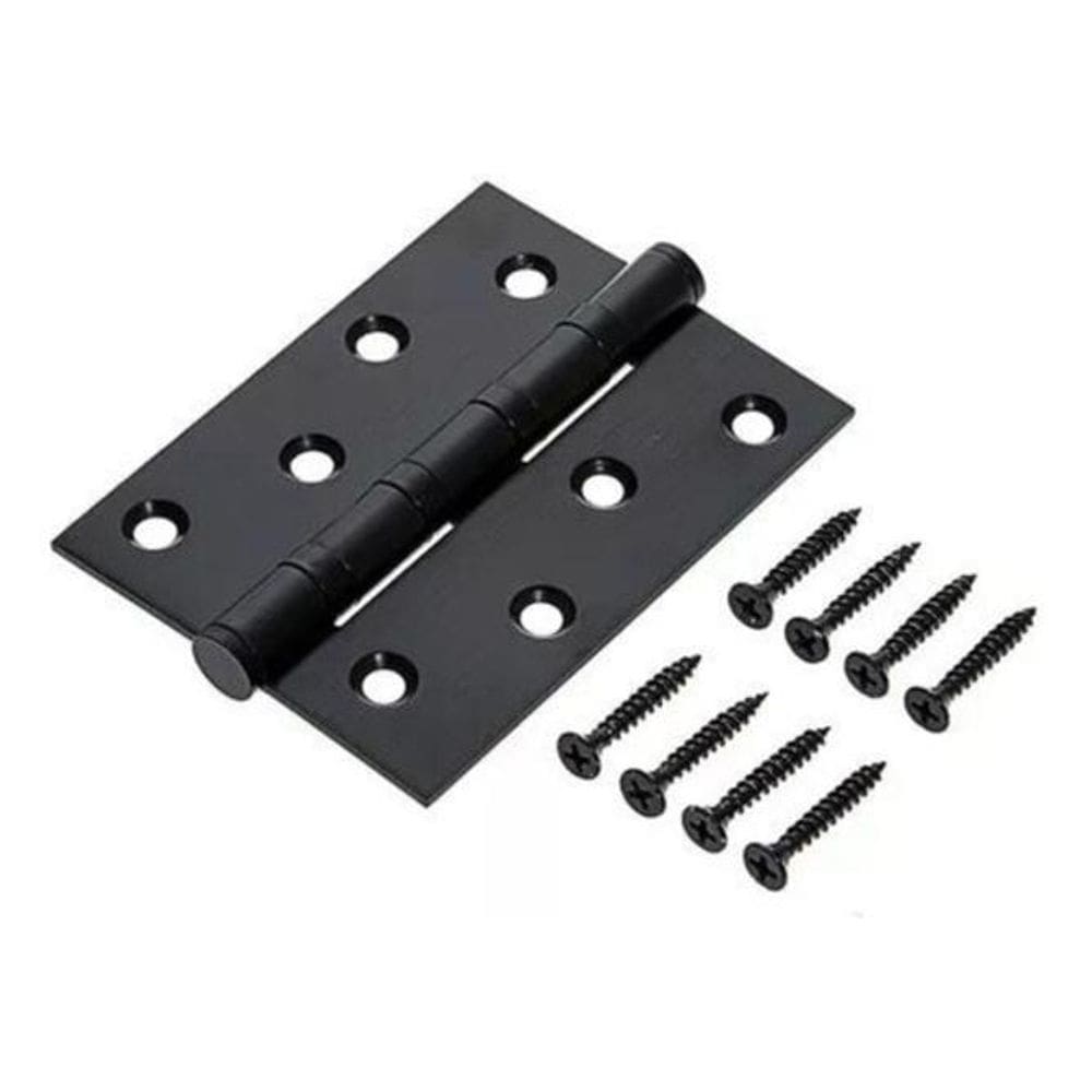 Kit 3 Dobradiças Preta Inox 304 3X2,5 Redondo Com Rolamento