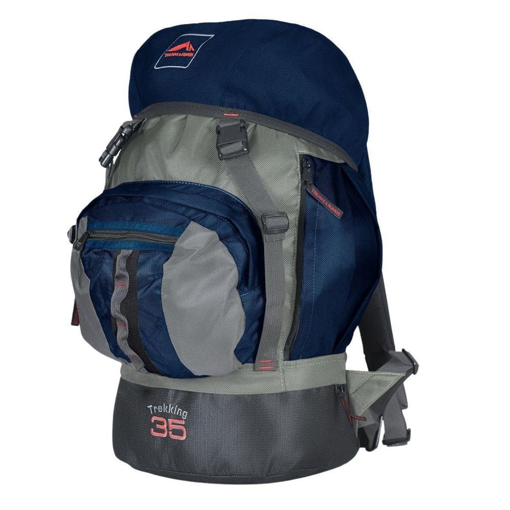 0035 - Mochila Trekking 35 - Marinho Com Cinza