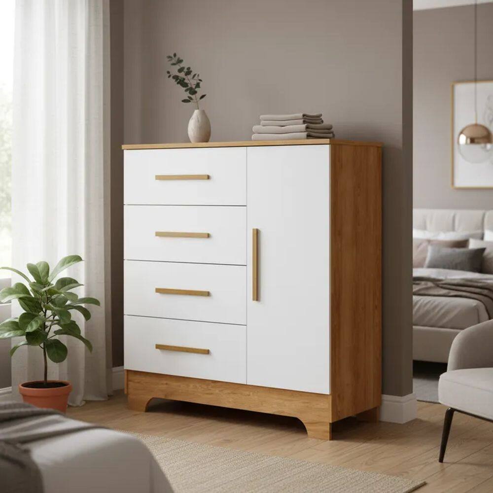 Cómoda Moderna com 4 Gavetas Ester -MobiBaby
