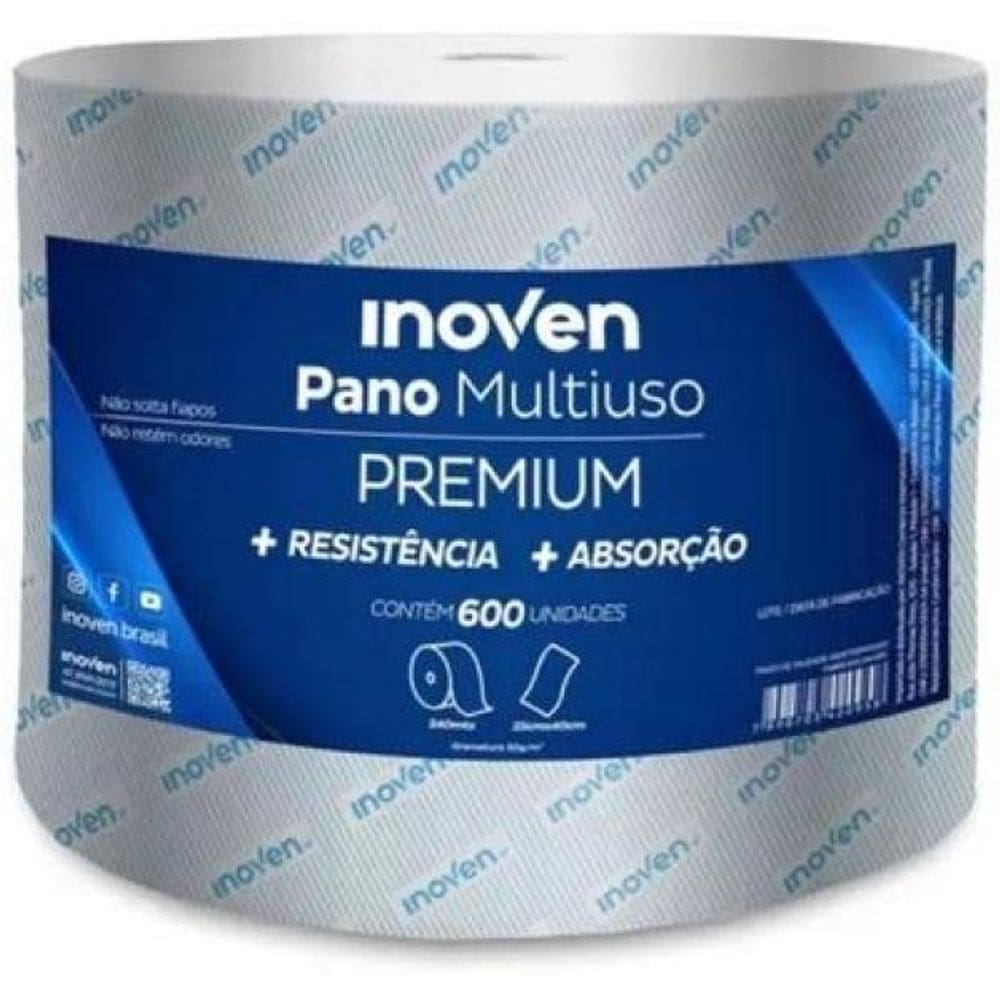 Pano Multiuso Premium Rolo 240Mts X 25Cm C/600 Panos Inoven