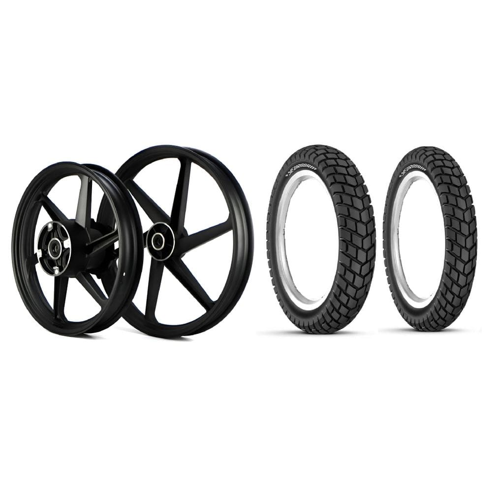 Kit Roda Liga Bros160 2015 A 2022 Xre190 2016 A 2023 6P Preta Freio Disco + Pneu Eurogrip Terrabite 90/90-19 + 110/90-17