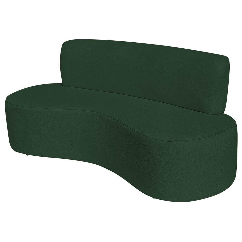Sofá Curvo 3 Lugares Amsterdã 160cm Suede Cor Verde