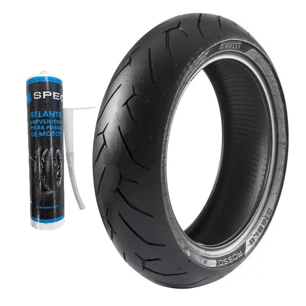 Pneu Traseiro 150/60R-17 Cb Twister Cbr600f Diablo Rosso Ii Uso Sem Camara 66H Pirelli + 1 Selante Spec