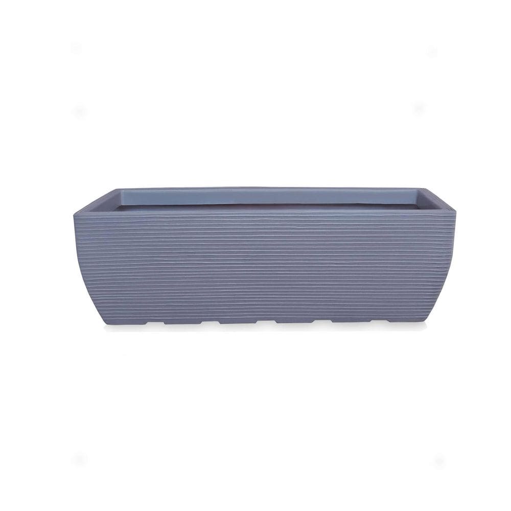 Vaso Retangular Floreira De Polietileno 80X30 Cinza Escuro