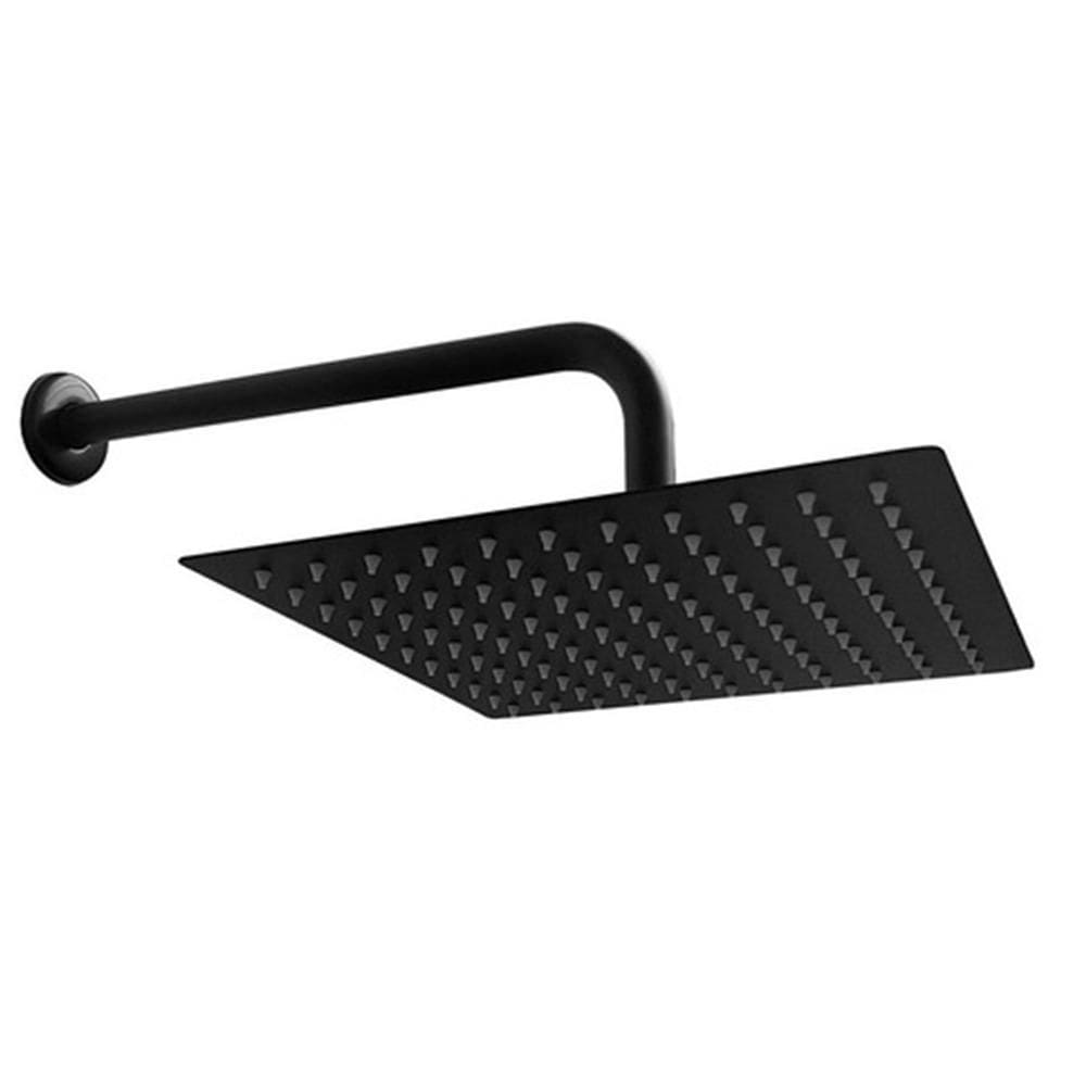 Ducha Chuveiro Inox Quadrado 20X20 Preto Fosco Parede