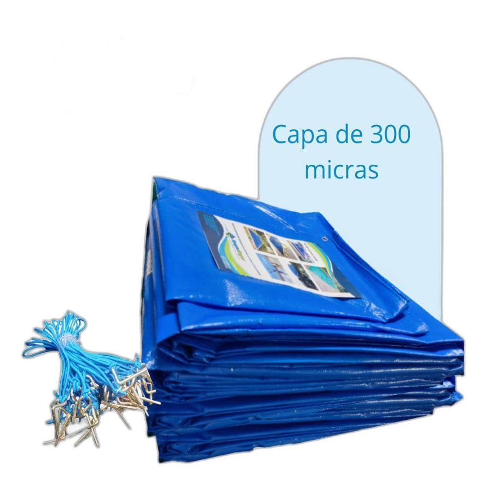Capa Piscina 8 X 4 Térmica+Limpeza+Proteção Uv+Kit 8X4