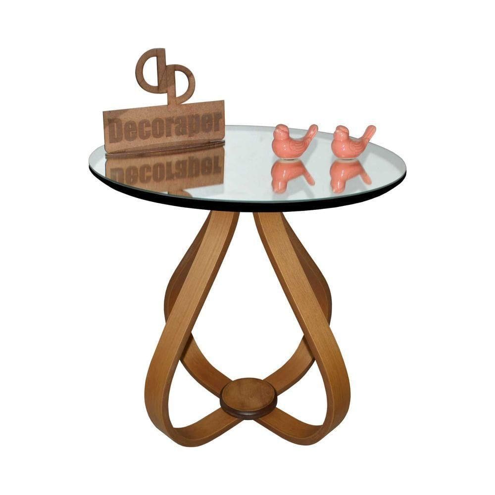 Mesa Lateral Cebola Com Espelho 60cm Preto 50cm