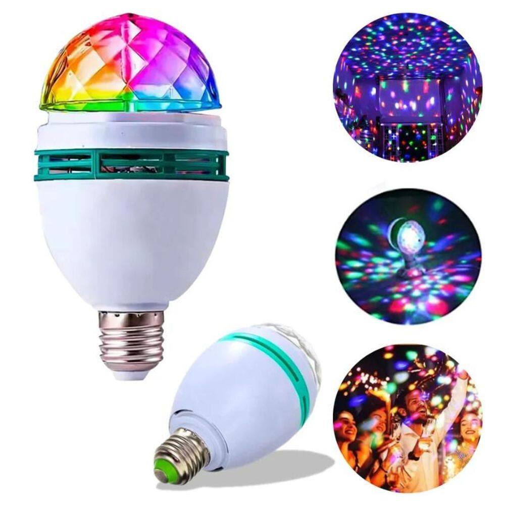 Lâmpada De Festa Led Rgb Giratória Colorida Globo De Luz