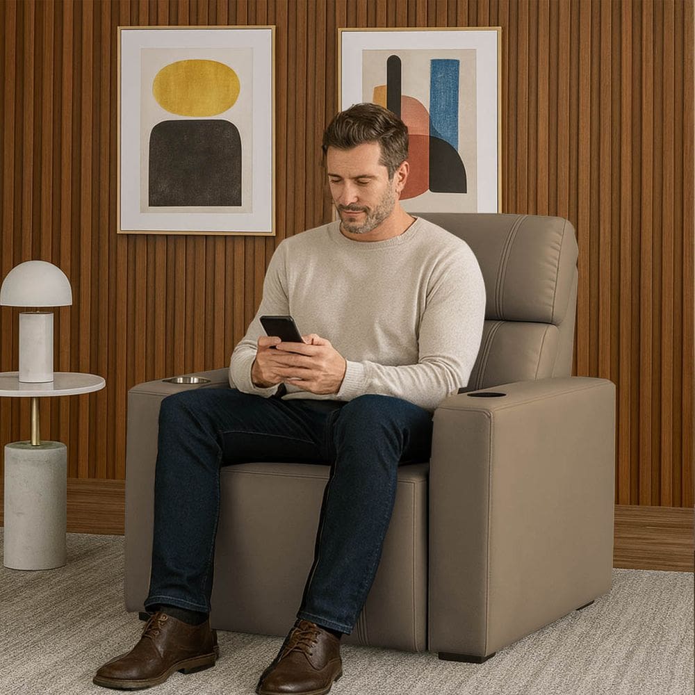 Cadeira Do Papai Ocean Retratil Reclinavel Porta Copo Usb Capuccino