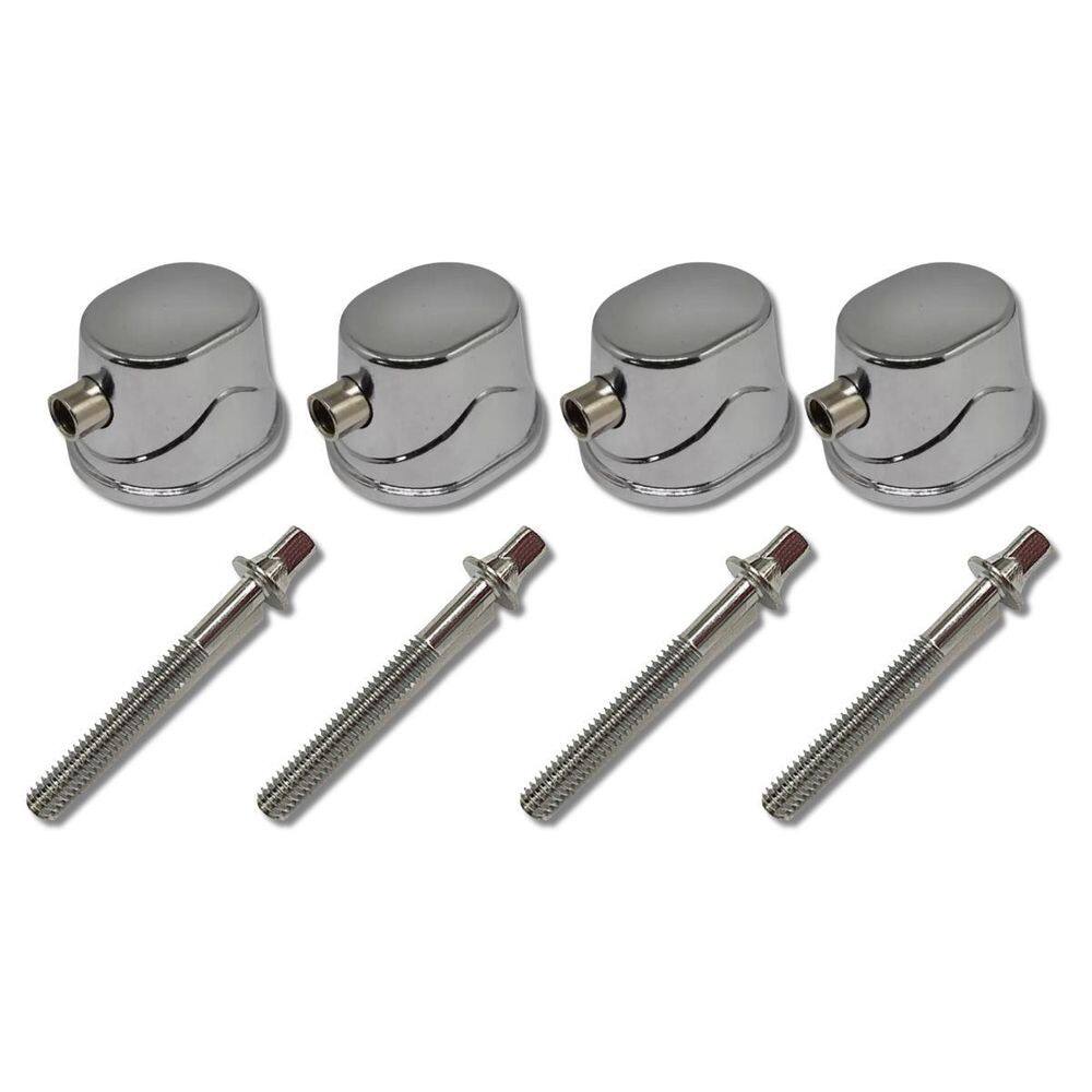 Kit 4 Canoa Tom Caixa Bumbo Cromo 19.1 + 4 Parafuso 35Mm M6