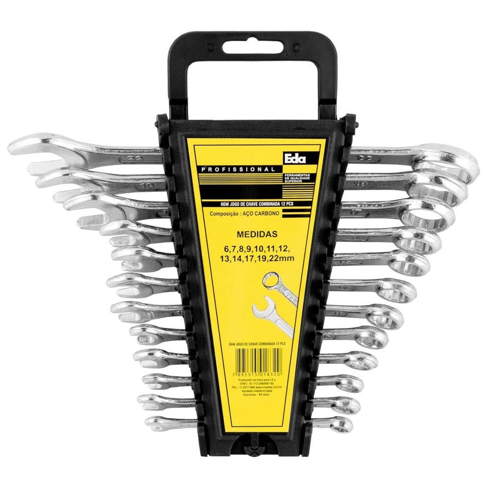 Jogo De Chave Combinada De 6 A 22 Mm Boca E Estrela 12 Peças