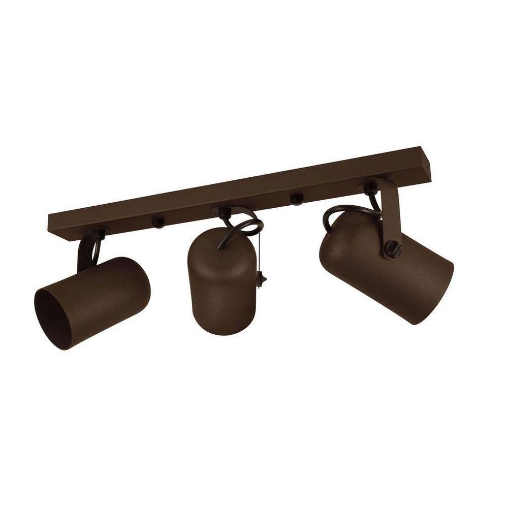 Luminária Teto Trilho 3 Spots Direcionáveis Luxo Marrom 1273