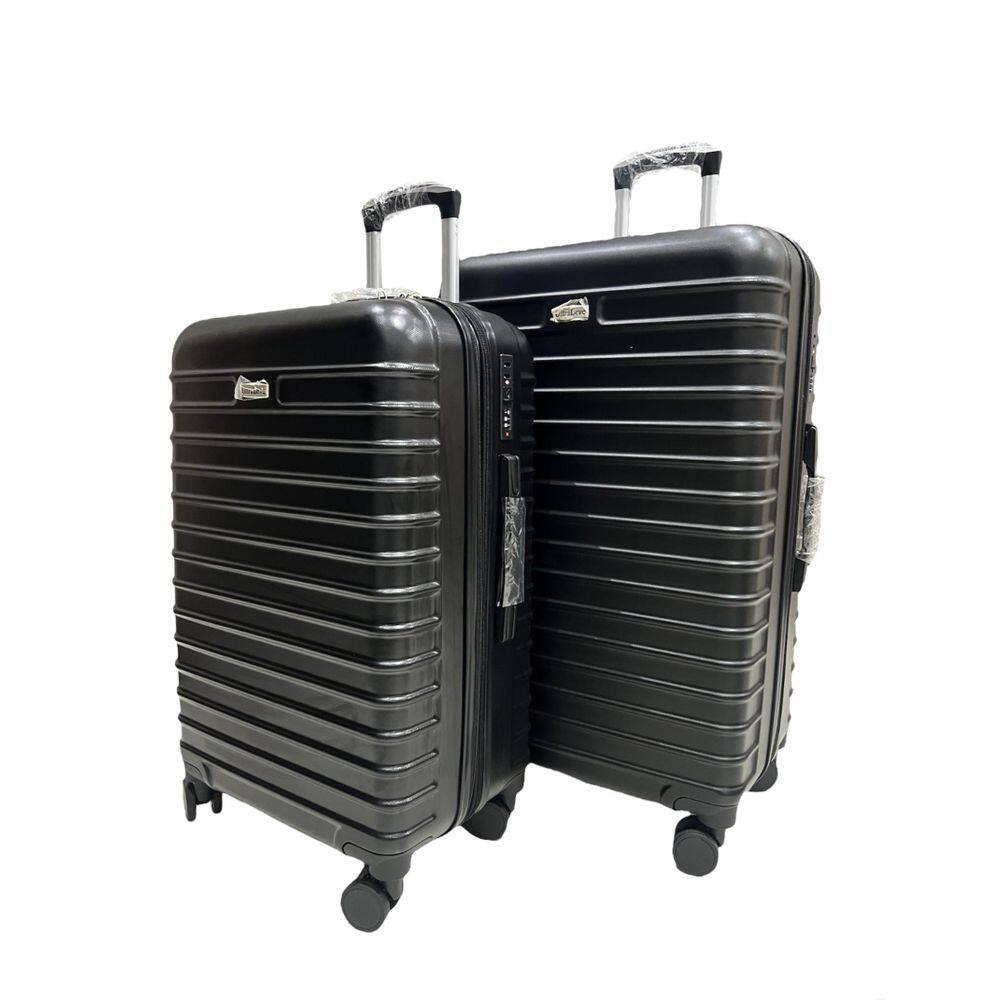 Conjunto Mala 32Kg +23Kg Expansível Abs Giratória Preta Fan