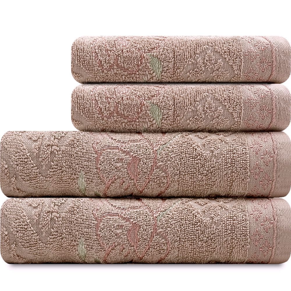 Jogo De Toalhas 4 Peças Banho Rosto Algodão Yuna Karsten