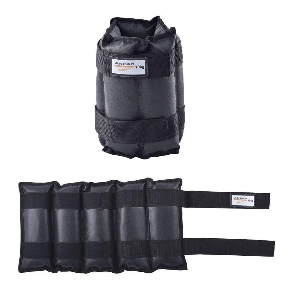 Par De Caneleiras  Tornozeleiras  10 Kg Pretas Ahead Sports