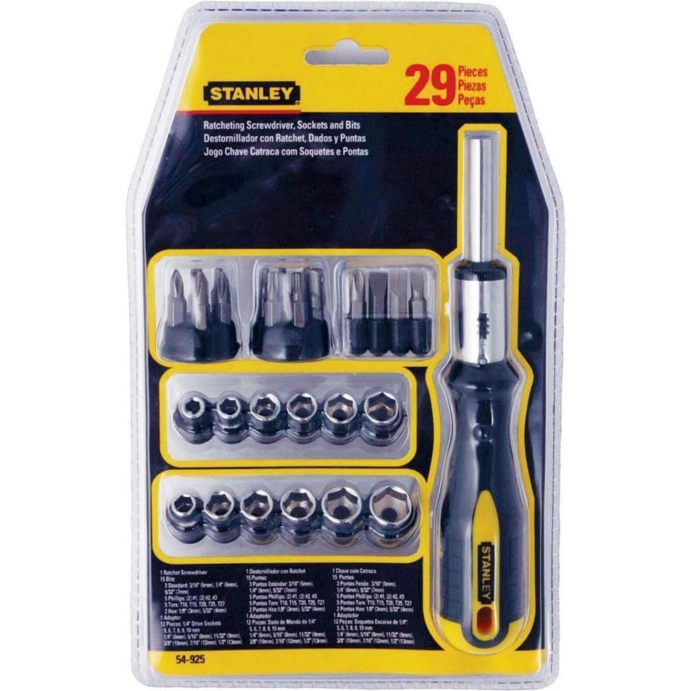 Chave Catracada Multi Bit Com Soquetes - 54-925 - Stanley Chave Catraca 29pcs - Mutibit - Soquetes