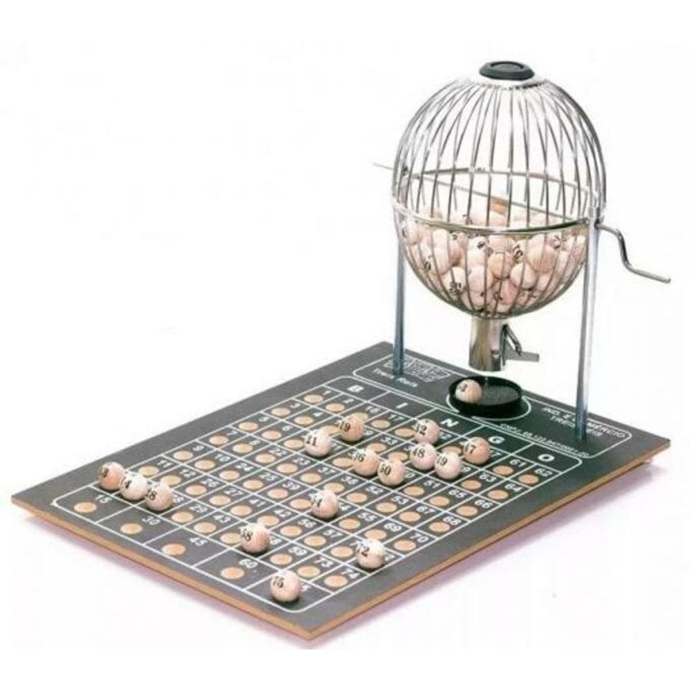 Bingo Globo Grande Nº 3 c/ 75 Bolinhas - Madeira